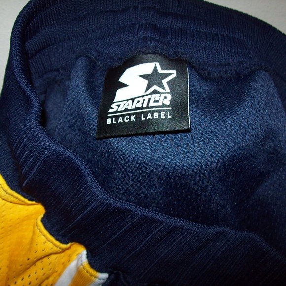 MICHIGAN WOLVERINES STARTER SHORTS BLUE & YELLOW - Picture 12 of 12